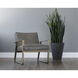 Kristoffer Vintage Steel Grey Leather Lounge Chair